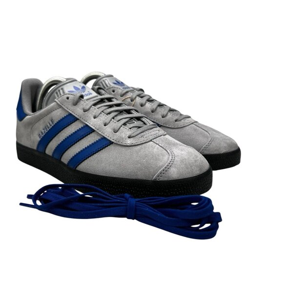 Adidas Originals Gazelle Grey Collegiate Blue Shoes IH3815 Men\'s Sizes 8.5 -10 main image 5